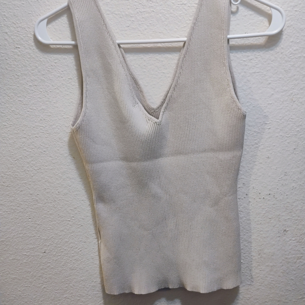Cream Sleeveless Top